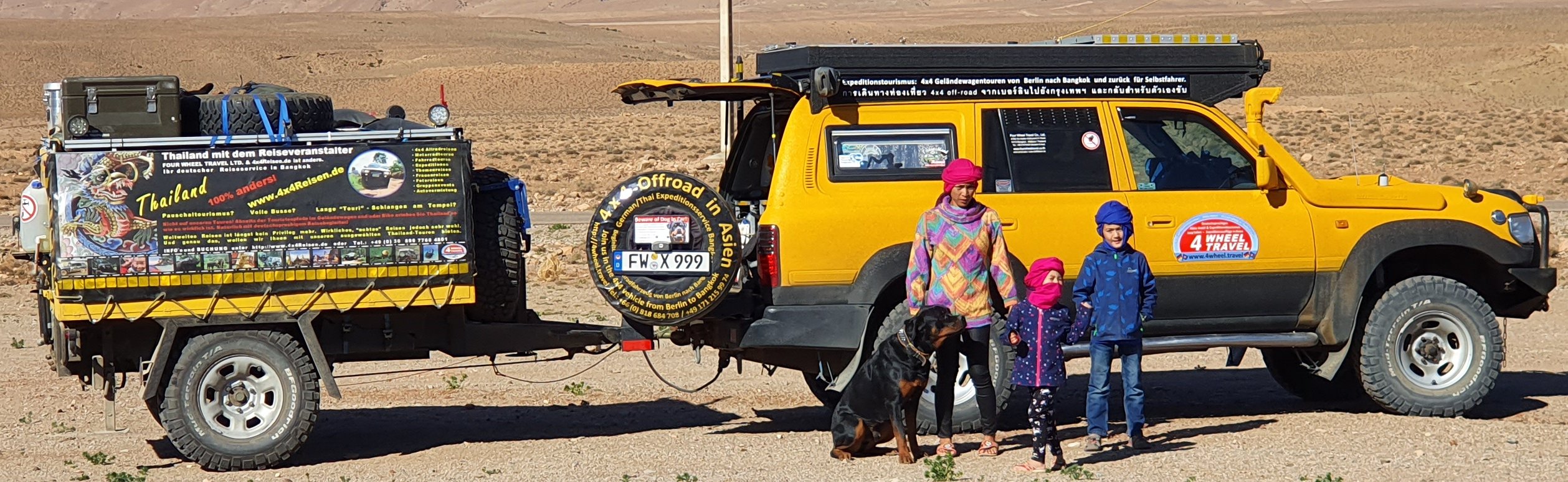 Firmenausflug im eigenen Land Cruiser HDJ80 mit Expeditionstrailer für sechs Monate in Afrika im Jahr 2019/20.